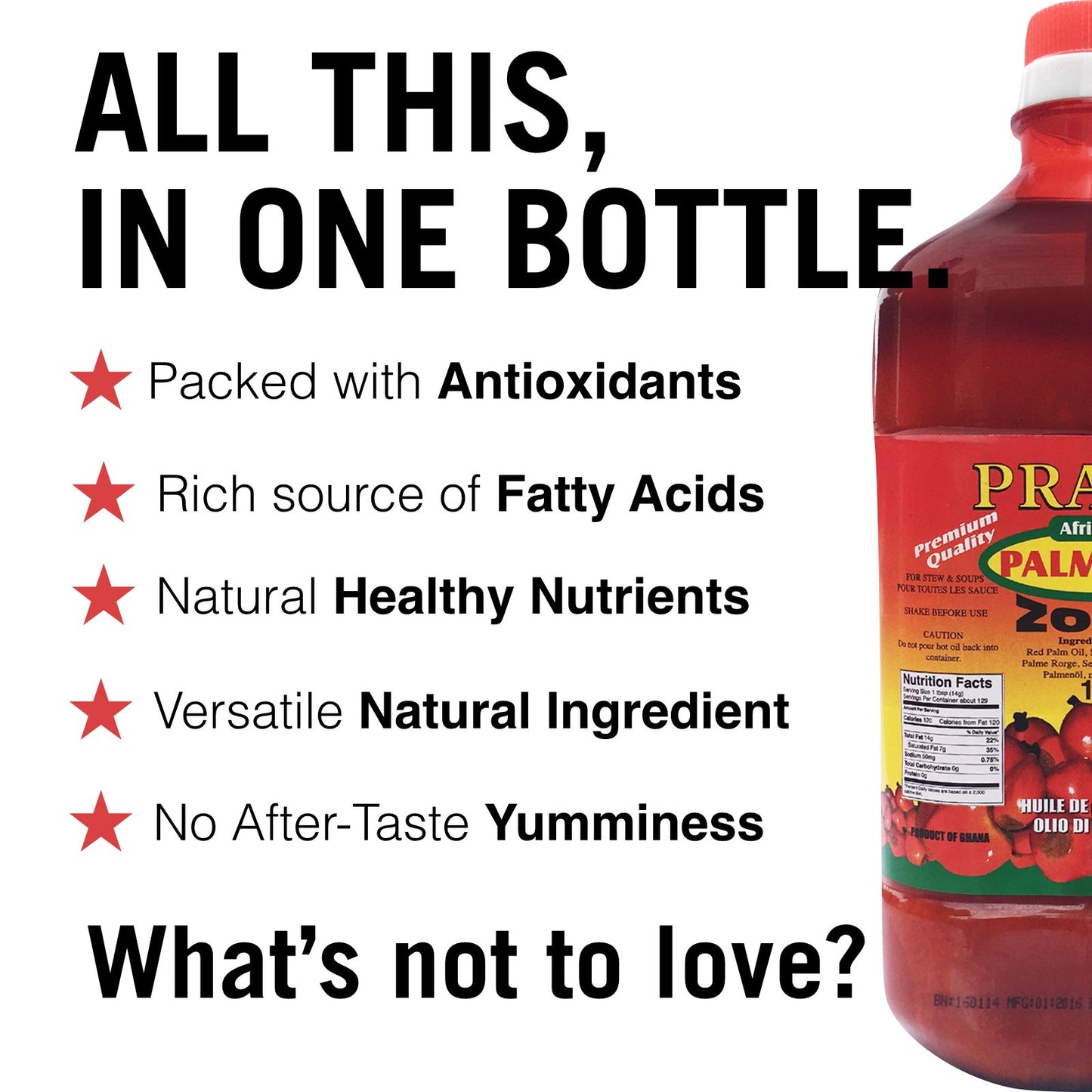 Praise Red Palm Oil, 2-Liters - Zomi
