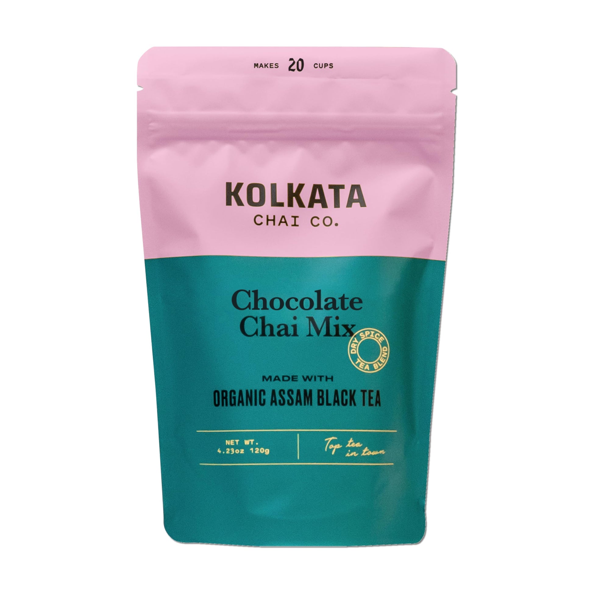 Kolkata Chai Chocolate Chai Mix  100% Organic Black Tea  Makes 20 Cups  Top-Grade Loose Leaf Tea And Spice Blend  All Natural  4.23 Oz