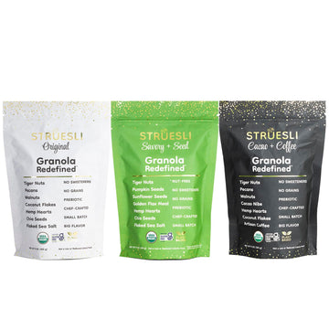 Struesli - Organic Granola Redefined | No Sweeteners | No Grains | Keto Friendly | Paleo Friendly (Variety)