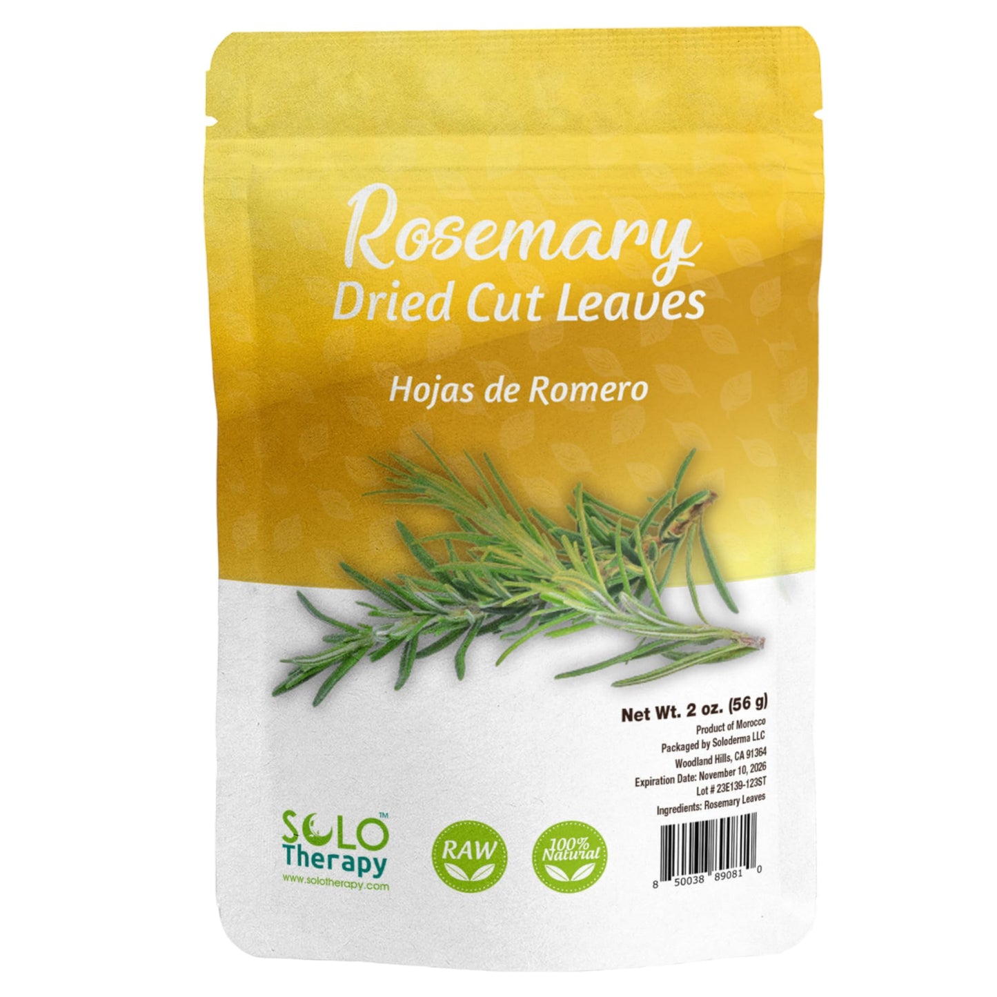 Rosemary Leaves Cut And Sifted - 56 Grams - Rosemary Leaf Herbal Tea - Herbs And Spices For Meat, Fish, Oils, Dips, Tea Resealable Bag - 56 Grams - Premium Quality (Rosemary Herb)
