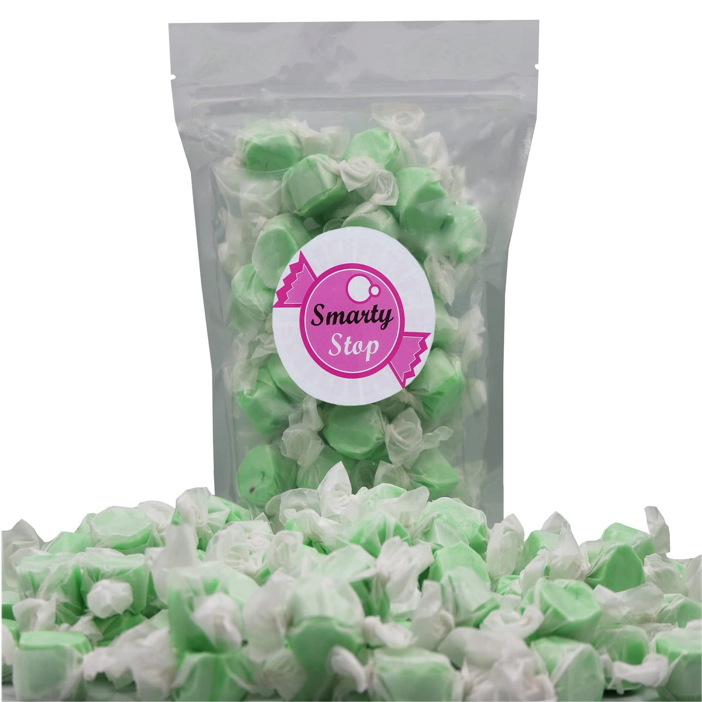 Gourmet Soft And Chewy Salt Water Taffy Candies - Individually Wrapped - Bulk Bags (Green Apple, 2 Pound (Pack Of 1))