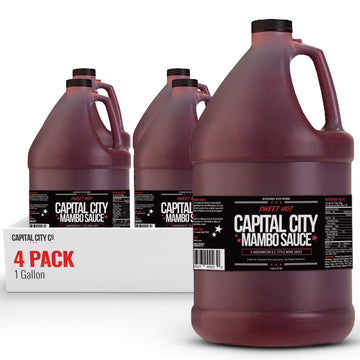 Capital City Mambo Sauce Sweet Hot Wing Sauce, 128 Fl Oz (Pack of 4)