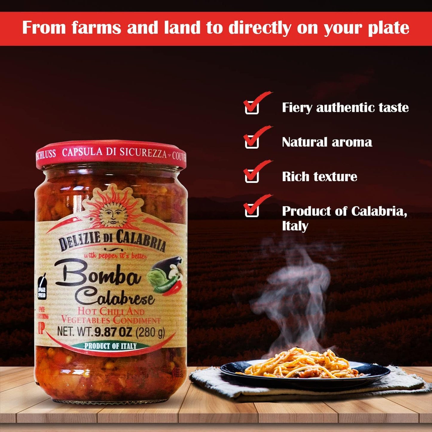 Delizie di Calabria  a Calabrese Hot Sauce Spread - Spicy Italian Seasoning, 9.87 oz