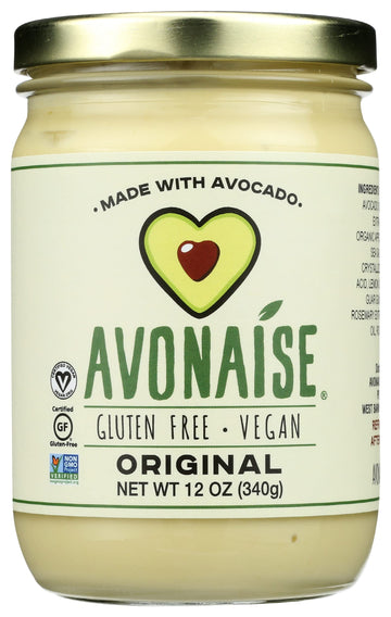 Avonaise Original Avocado Mayonnaise, Gluten Free, Vegan, 12 Ounce (Pack of 6)
