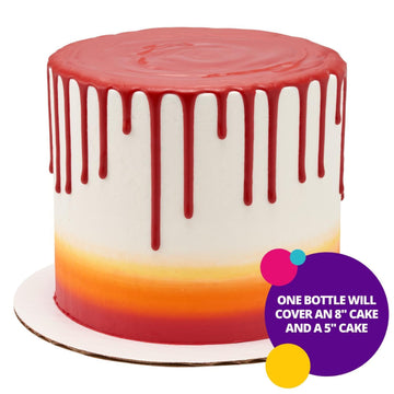 Decopac Cake Drip, Red Color, Vanilla Flavor, Matte Like Chocolate, 6.35 Oz