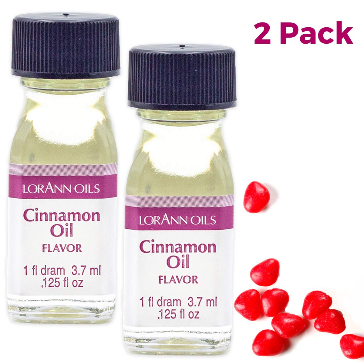 Lorann Cinnamon Oil Ss Flavor, 1 Dram Bottle (.0125 Fl Oz - 3.7Ml) 2 Pack