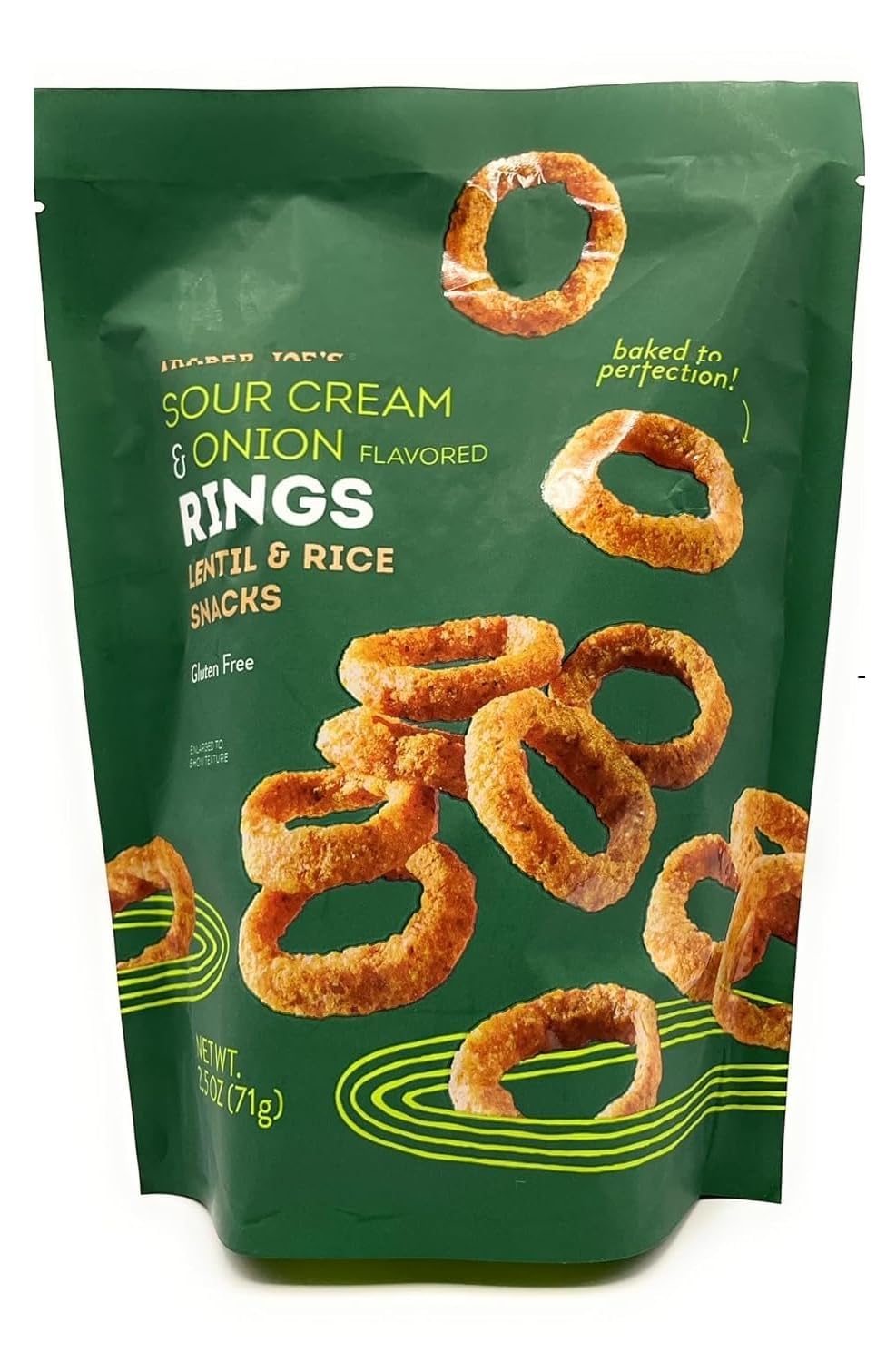 Generic Sour Cream & Onion Flavored Rings, Lentil & Rice Snacks, Gluten Free By Trader Joes (2.5 Oz) Each - Pack Of 3