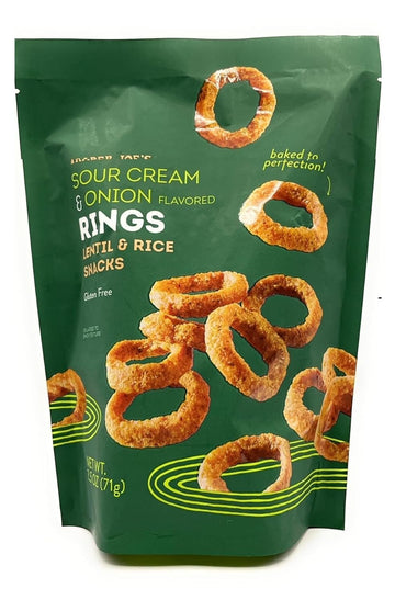 Generic Sour Cream & Onion Flavored Rings, Lentil & Rice Snacks, Gluten Free By Trader Joes (2.5 Oz) Each - Pack Of 3