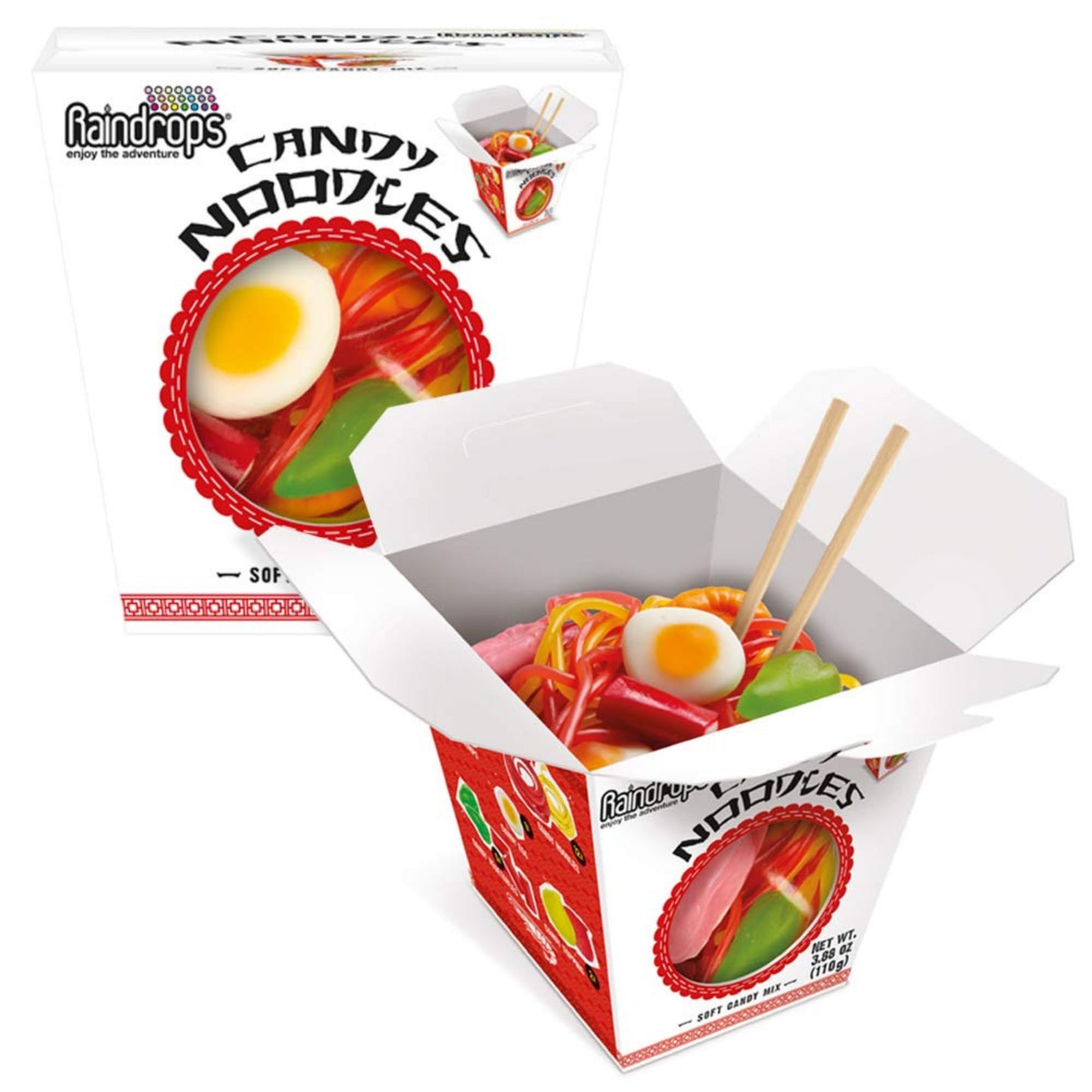Raindrops Gummy Candy Noodles Takeout Box - Japanese Snacks, Chinese Snacks - Candy Variety Pack - Fun And Unique Candy Gifts (1