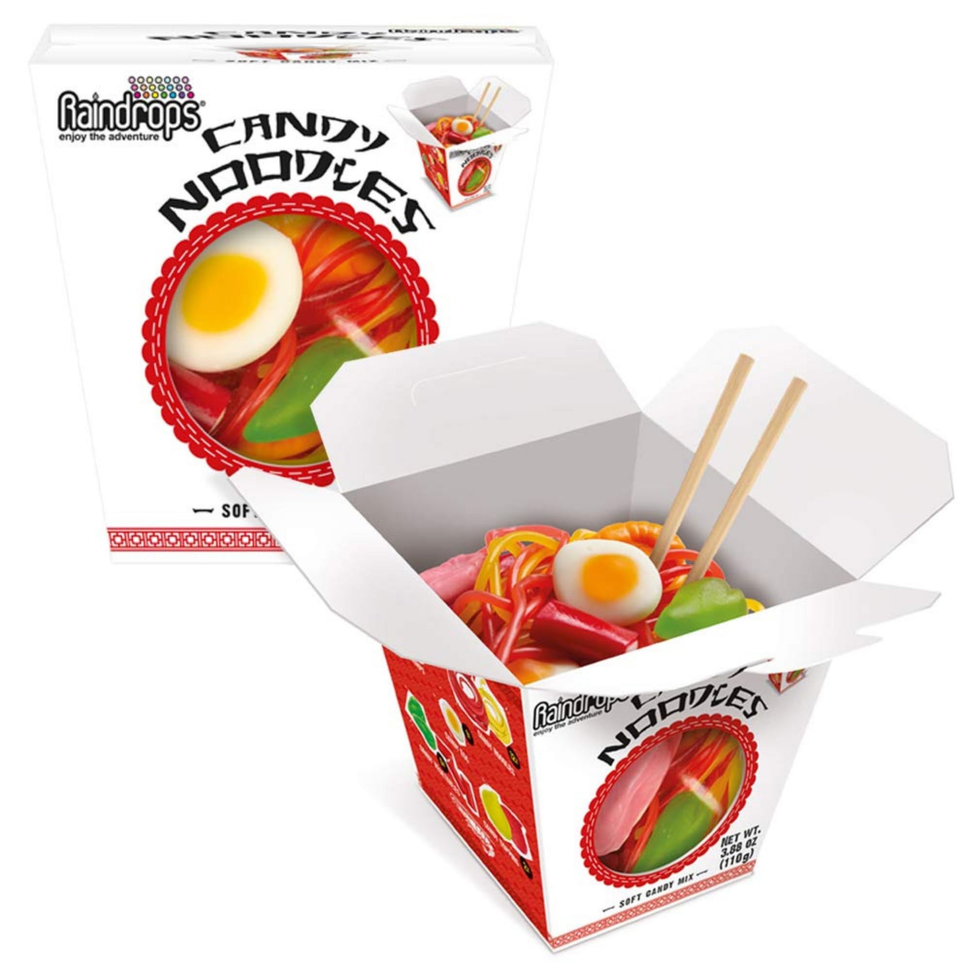 Raindrops Gummy Candy Noodles Takeout Box - Japanese Snacks, Chinese Snacks - Candy Variety Pack - Fun And Unique Candy Gifts (1