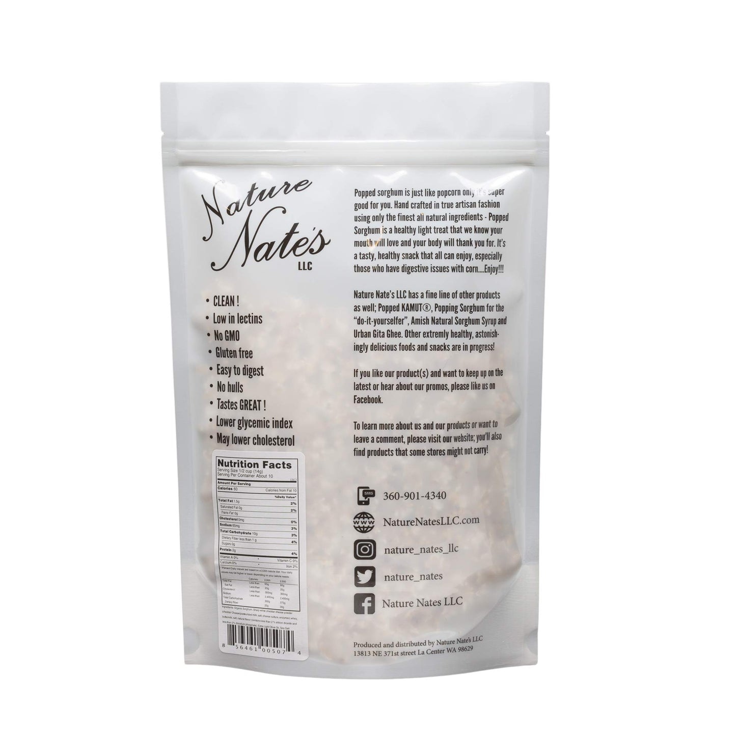 Nature Nates Extreemly Cheezy Popped Sorghum, 5 Oz
