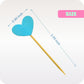 GUCUJI Cupcake Toppers Set, 30Pcs Funny Blue Heart DIY Glitter Picks for Birthday, Wedding, Baby Shower Decorations