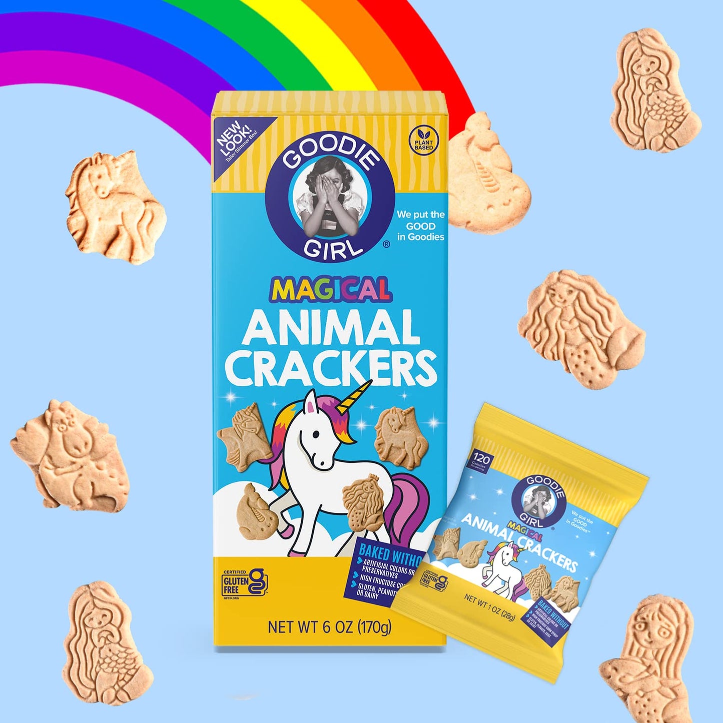 Goodie Girl Magical Animal Crackers | Gluten Free | Dairy Free | Egg Free | Peanut Free | Kosher (6Oz Boxes, Pack Of 3)