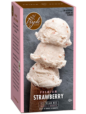 Triple Scoop Ice Cream Mix, Starter For Use With Home Ice Cream Maker, Non-Gmo, No Artificial Colors Or Flavors, Ready In Under
