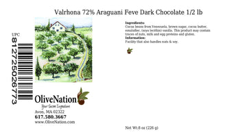 Valrhona 72% Araguani Dark Chocolate Feve from OliveNation - 1/2 pound