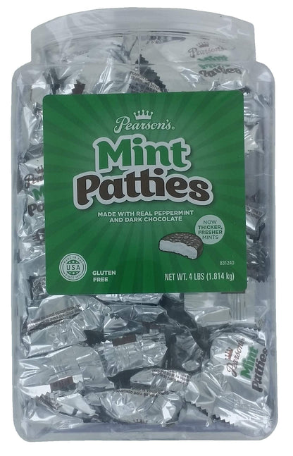 Pearsons Mint Patties | Made with Decadent Dark Chocolate and Real Peppermint | 64 Oz Jar | Individually Wrapped