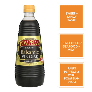 Pompeian Gourmet Balsamic Vinegar, Perfect For Salad Dressings, Sauces, Seafood & Meat Dishes, Naturally Gluten Free, 30 Fl. Oz.
