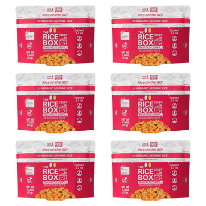 The Rice Stuff Box - Thai Red Curry Instant Rice Meals, 6-Pack, Organic Jasmine Rice, NON-GMO, Gluten-Free, Vegan, Dairy-Free (P