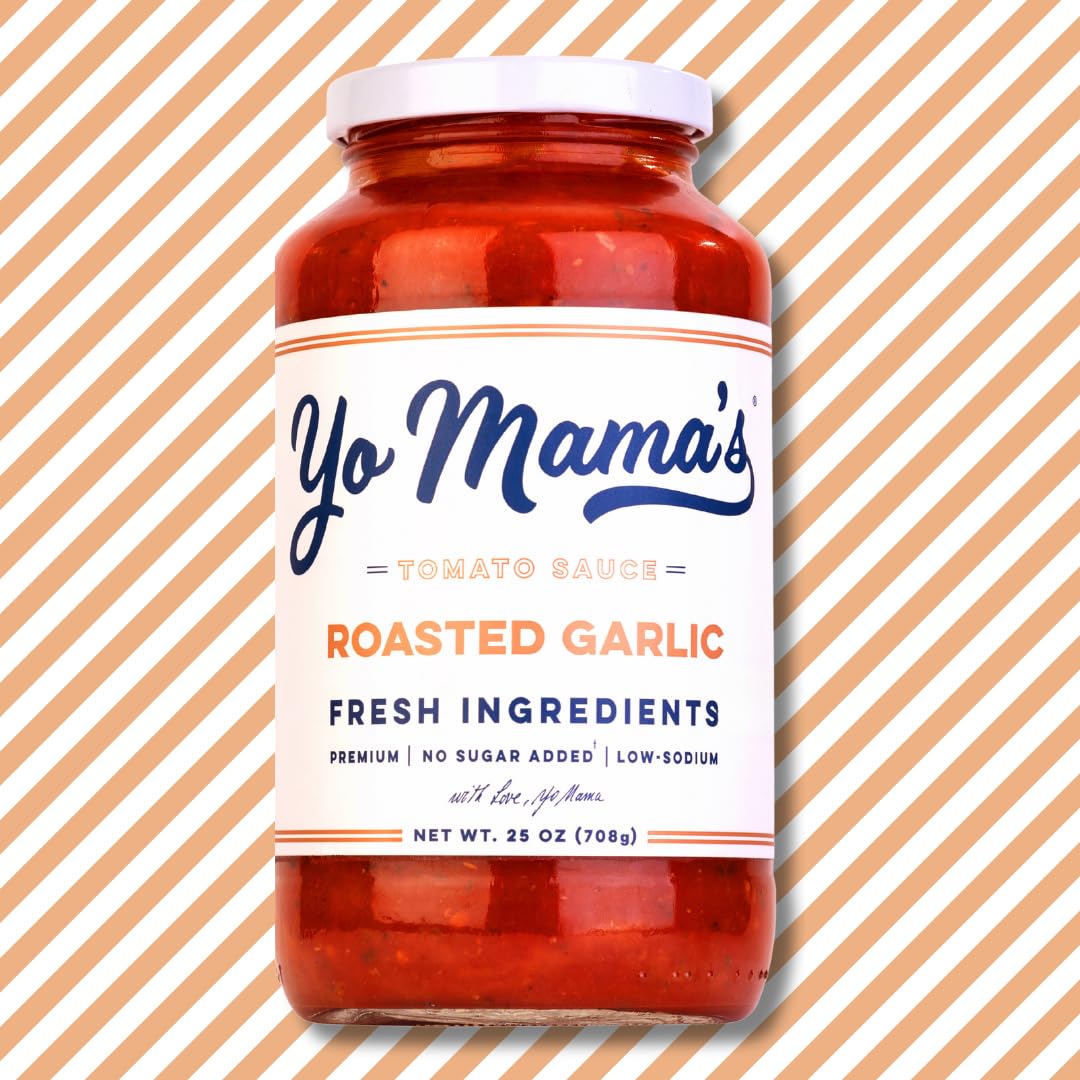 Yo Mama'S Foods Keto Roasted Garlic Pasta Sauce - Pack Of (1) - No Sugar Added, Low Carb, Low Sodium, Vegan+Gluten Free, Paleo F