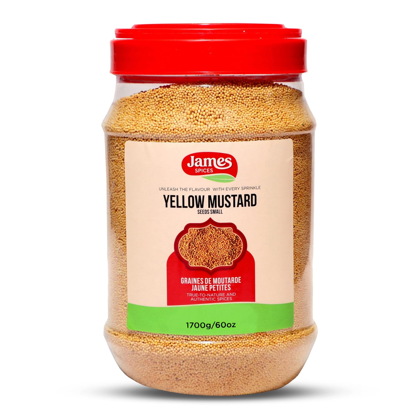 James Spices Inc. Yellow Small Mustard - 1.7kg (60 Oz)