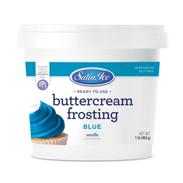 Satin Ice Blue Buttercream Frosting - 1lb - Pail