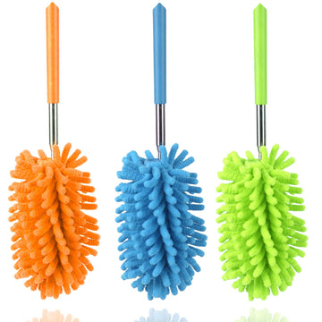 Timivo Microfiber Feather Duster, Up To 30 In - Extendable & Bendable Washable Mini Dusters For Cleaning Ceiling Fan, High Ceili