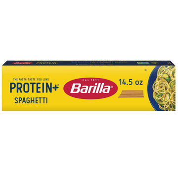 Barilla Protein+ (Plus) Spaghetti Pasta, 14.5 Ounce - plant based - Made from Lentils, Chickpeas & Peas - Non-GMO, Kosher Certif