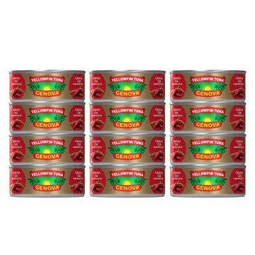 Genova Premium Yellowfin Tuna In Calabrian Chili Infused Olive Oil, 5 Ounce Cans (Pack Of 12), Wild Caught Tuna, Solid Light