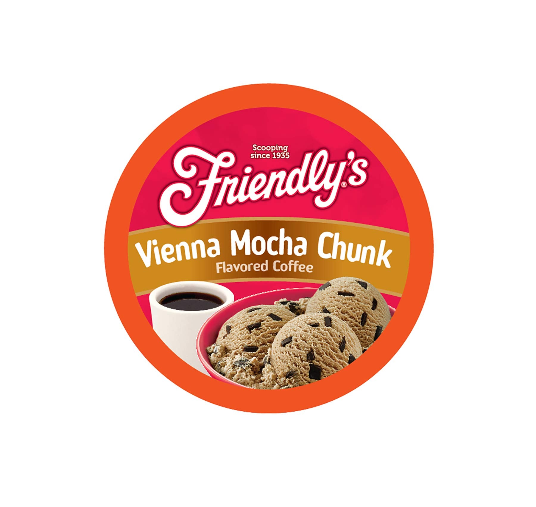 Friendlys Mocha Coffee Pods for Keurig, Vienna Mocha Chunk, 40 Count, Model FD VMC40