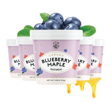 Mylk Labs - Maple Blueberry Instant Oatmeal Cups - Gluten Free, High Fiber, High Protein, Non GMO, Low Sugar, Quick Breakfast Oa