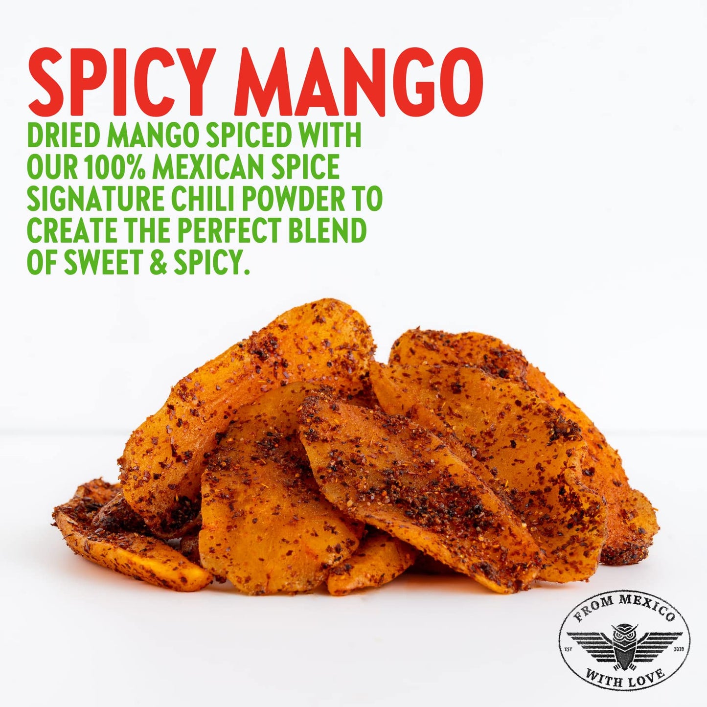 CHUZA Spicy Dried Mango Slices, Mexican Snacks Chili Mango Dried Fruit, Spicy Mexican Candy for Adults and Children, Natural Dri