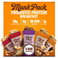 Munk Pack Sampler Pack Probiotic Protein Snack Bars Stocking Stuffers | 10g Plant Protein  1g Sugar  6g Fiber |Diabetic-Friendly Ideal Breakfast Bars - On-the-Go Snacks  Gluten-Free  Non-GMO | 5 Count