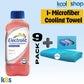 Electrolit Guava Hydration Drink With Electrolytes 21 Fl Oz Plastic Bottles 9 Pack + 1 Microfiber Cooling Towel By Kool8Shop Inf