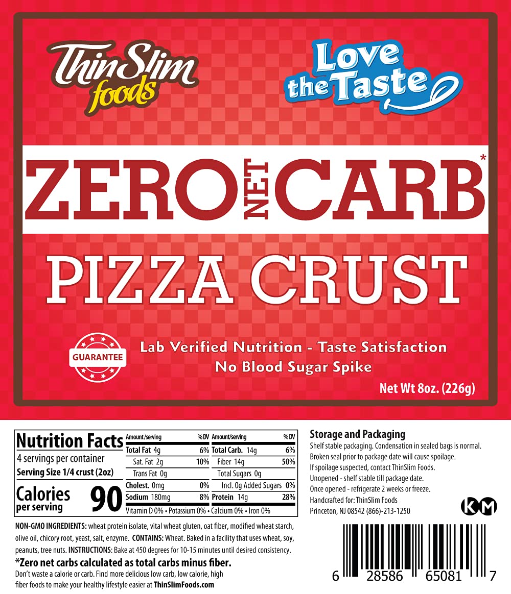 Thinslim Foods Zero Net Carb Keto Bread | Low Carb Bread | Plain (Pack Of 2) + Everything Bagel 6Pack (Pack Of 2) + Pizza Crust