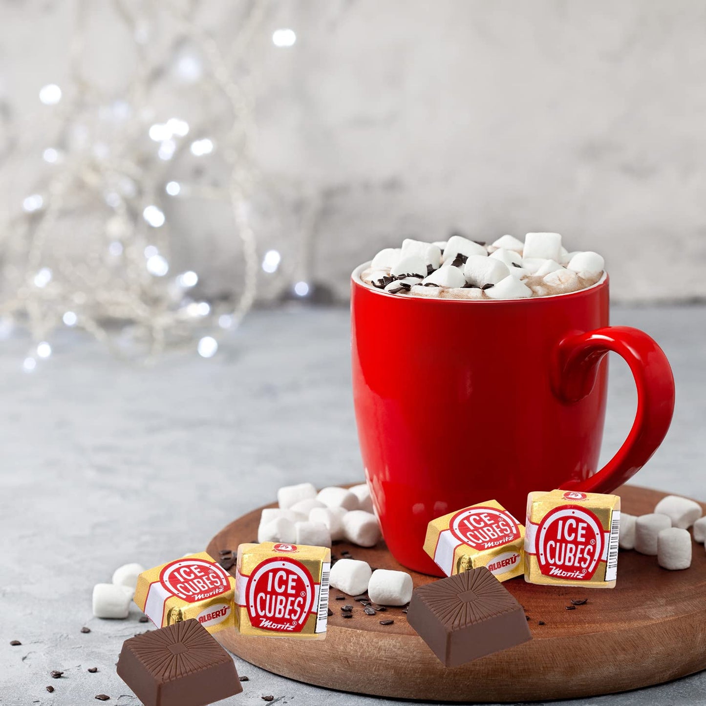 Needzo Milk Foil Chocolate Squares Ice Cube Shaped Chocolates Bundle, Individually Wrapped Holiday Cocoa Treats, Pack Of 4, 5 Cu