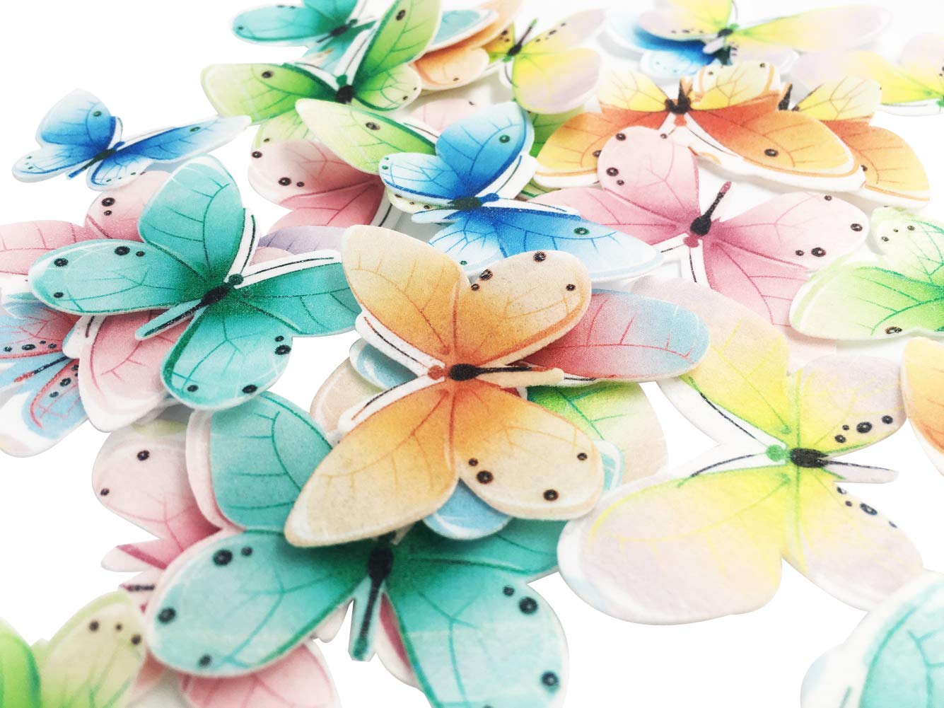 Set Of 30 Edible Butterfly Cupcake Toppers Wedding Cake Birthday Party Food Decoration Mixed Size & Colou