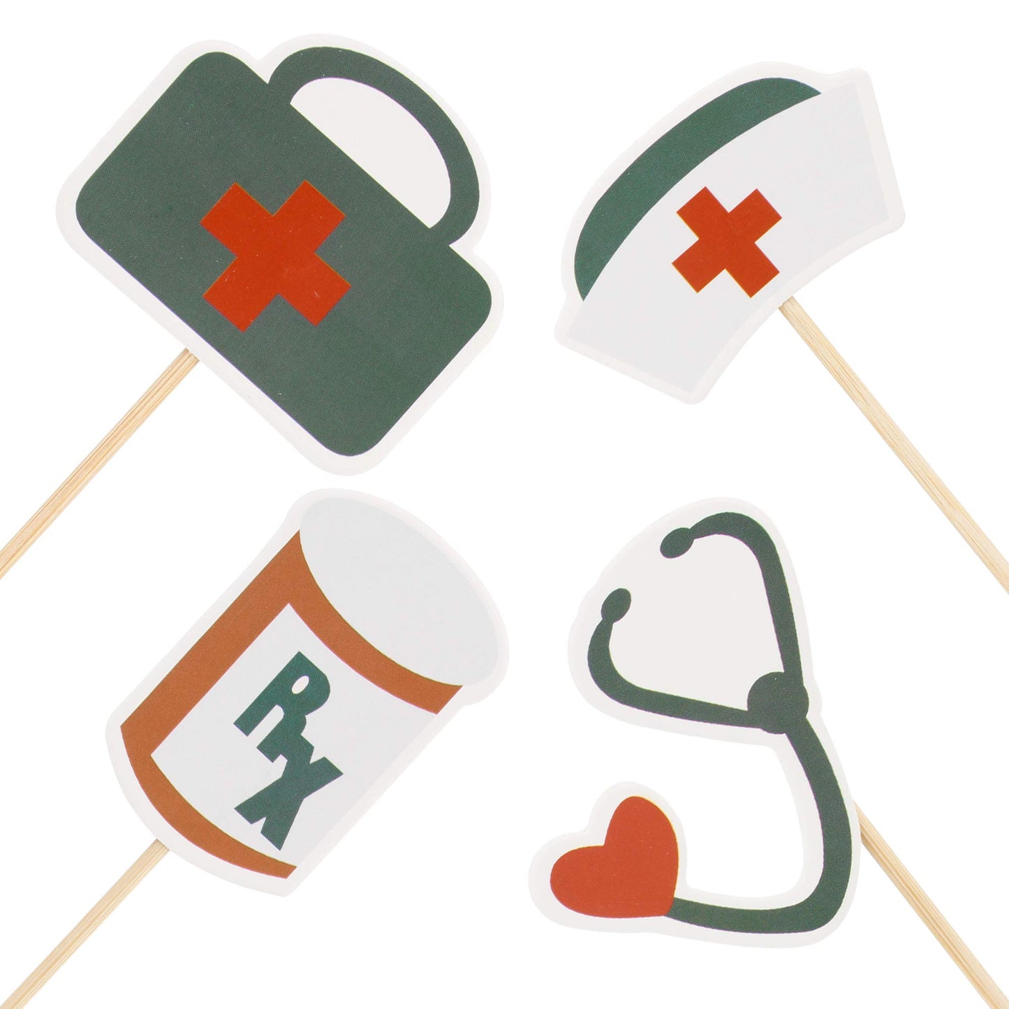 Ercadio 24 Pack Nursing Cupcake Toppers Nurse Graduation Cupcake Topper Medical Rn Themed Birthday Party Cake Decoration Picks