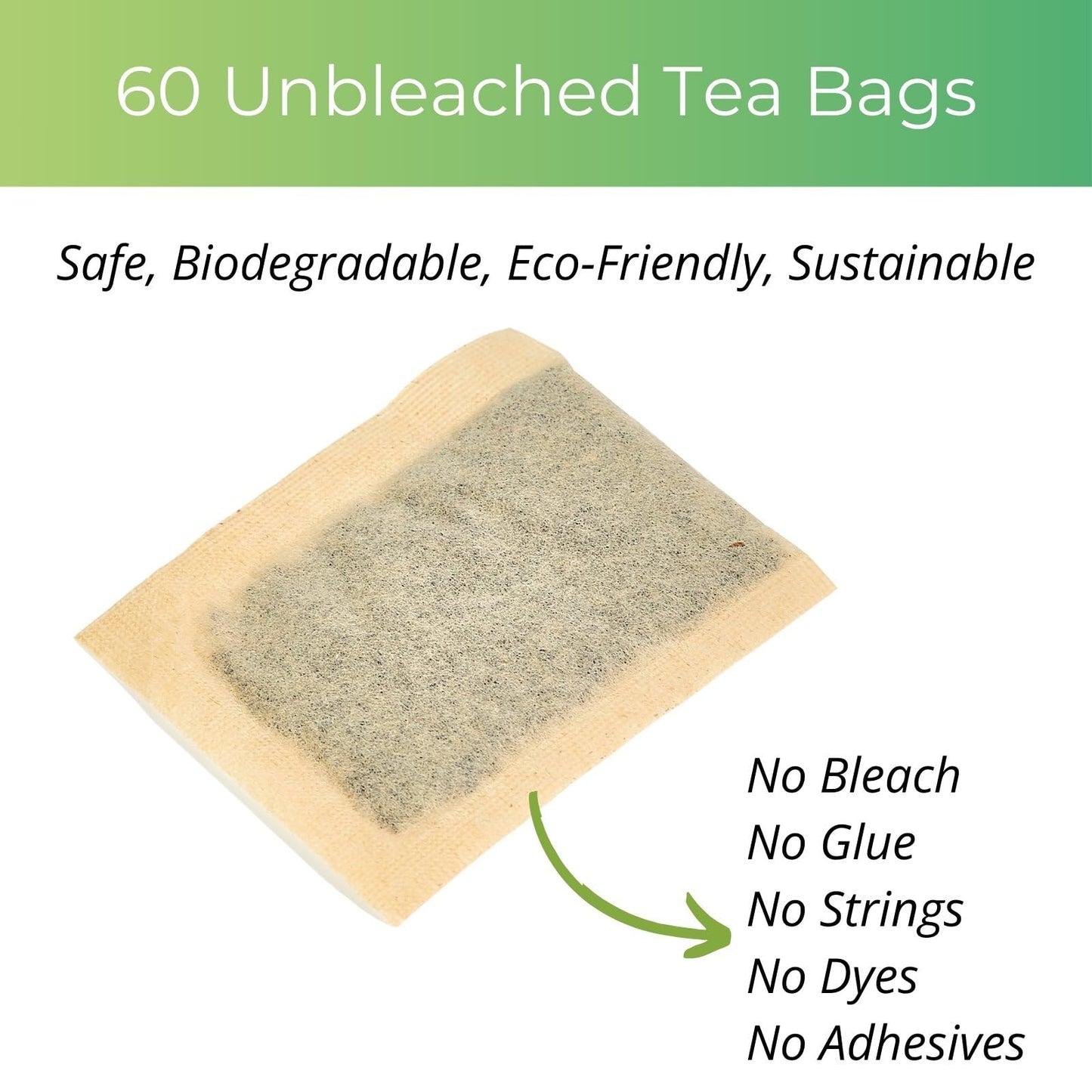 Organic Jasmine Green Tea Bags| 50 Count Unbleached Eco-Conscious Jasmine Tea Bags| Vitalforest Te Verde Organico Natural Green