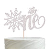 Rsstarxi Snowflake Cake Topper Glitter First Birthday Decorations W 5.8 H 8.2 Silver Design 2 Model xm139-silver