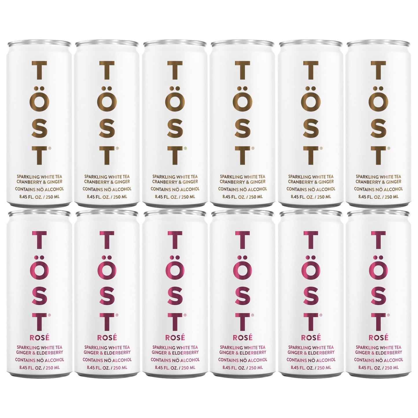 Generic TOST All-Natural Sparkling Beverage, Cranberry Ginger & Elderberry Ginger, 8.45 Fl Oz, Pack of 12