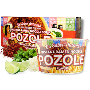 Pozole Instant Ramen Noodle Soup, Authentic Mexican Pozole Sopa, No Trans Fat, 9g Protein, Ready to Eat 3 Minute Meal, 6-Pack of