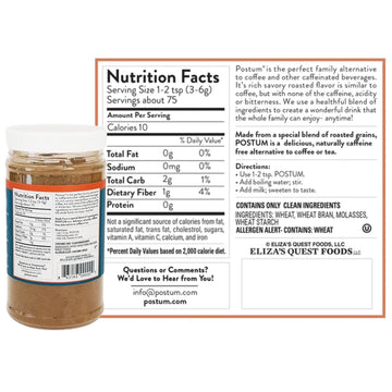 Postum Coffee Substitute Original, Caffeine-Free, Vegan Drink, 8oz (Pack of 3)