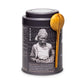 JusTea MT. KENYA BLACK Loose Leaf Black Tea - 3.2oz Tin with Hand Carved Spoon - High Caffeine, Fair Trade, Non-GMO