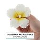 Global Sugar Art Hibiscus Sugar Cake Flowers, White with Yellow, Large 3 Count