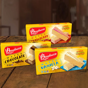 Bauducco Wafer Cookies - Chocolate, Vanilla & Strawberry 6-Pack - Wafer Cookies With 3 Layers Of Cream - Delicious Sweet Snack O