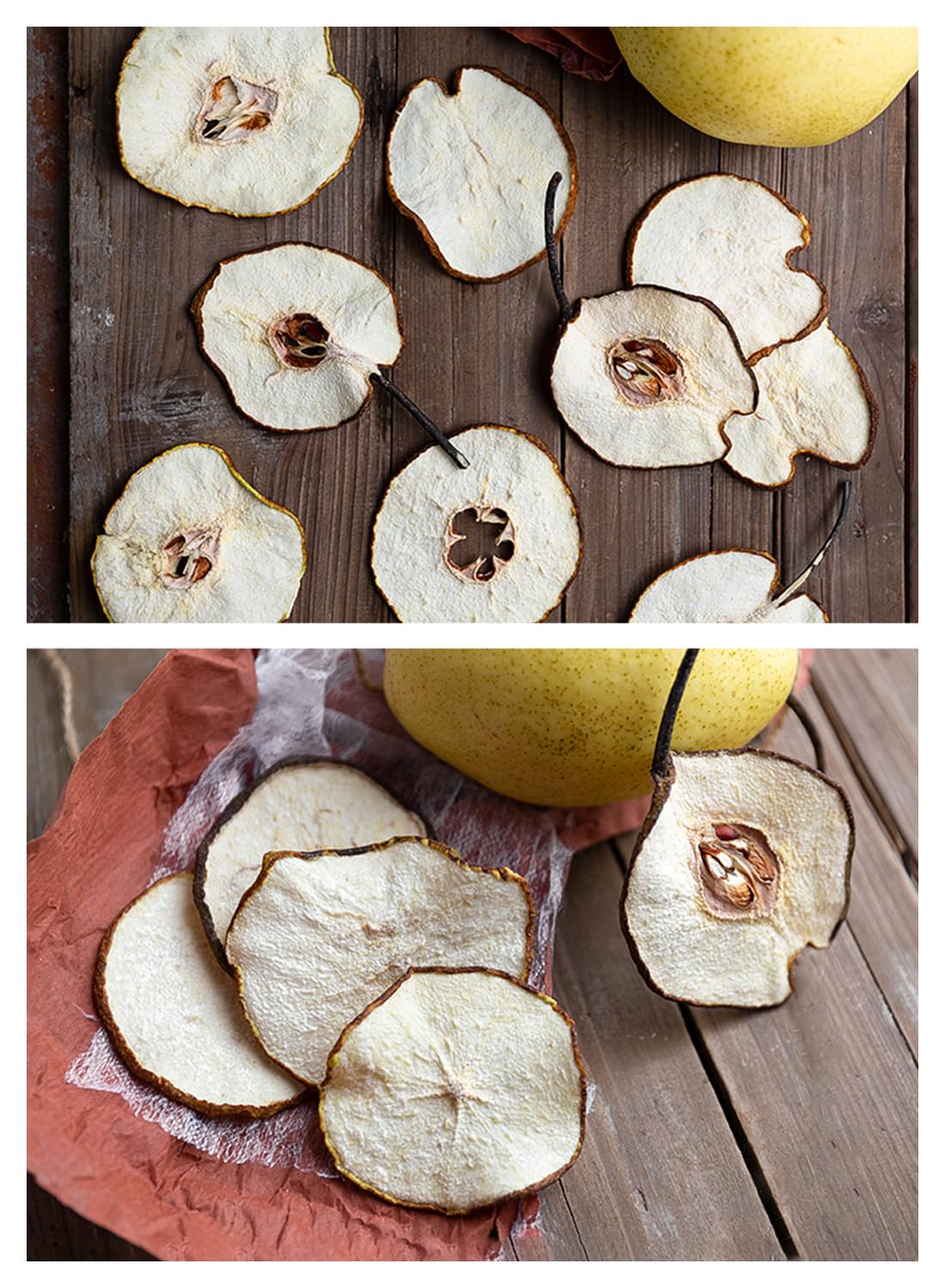Kachikachi Selected Dried Pears Slices-250G/8.8Oz, Natural Dehydrated Pears Chips | No Sugar Added | Middle Pieces | Not Peeled, Dried Fruit Slices As Snacks, Potpourri/Cocktail/Candle Decor