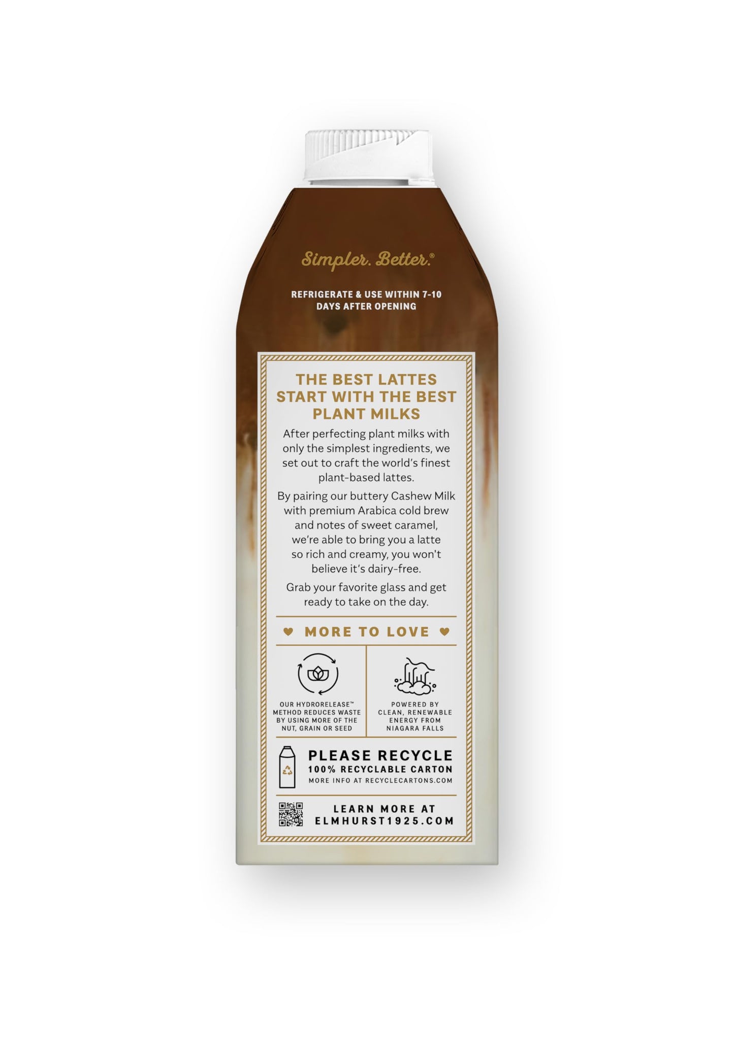 Elmhurst Caramel Cashew Latte Plant-Based Vegan 25.4oz (Pack of 6)