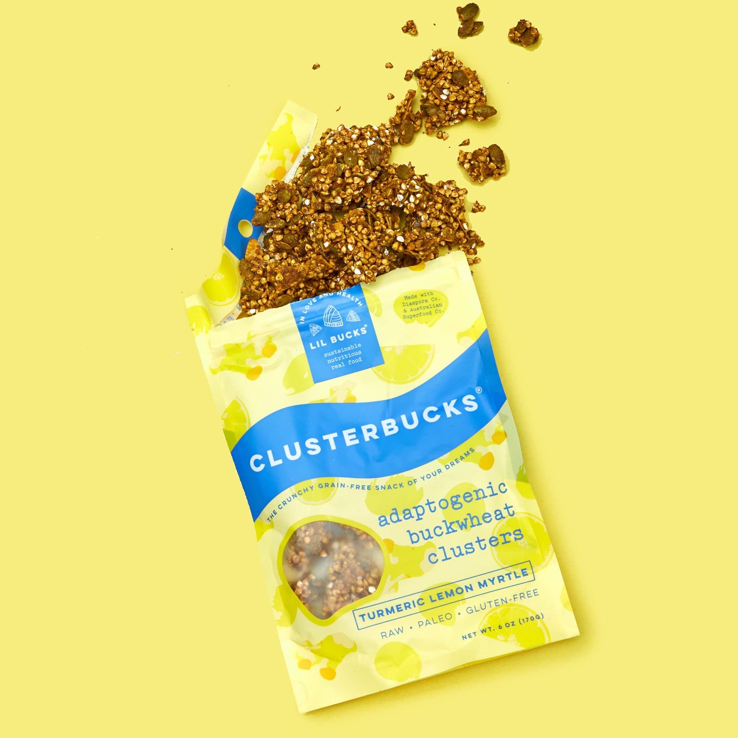 Lil Bucks Clusterbucks Grain-Free Superfood Clusters Made With Sprouted Buckwheat And Adaptogens, Gluten Free Snack (Golden Chai