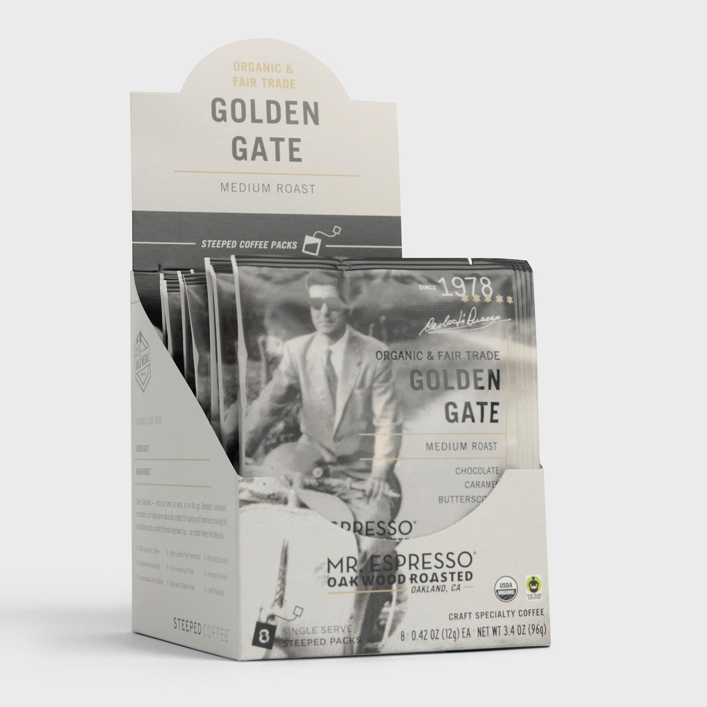 Mr. Espresso Organic Coffee - Ethically Sourced Single Serve Coffee Packets - 8 Servings Of Fair Trade, Medium Dark Roast Perfec