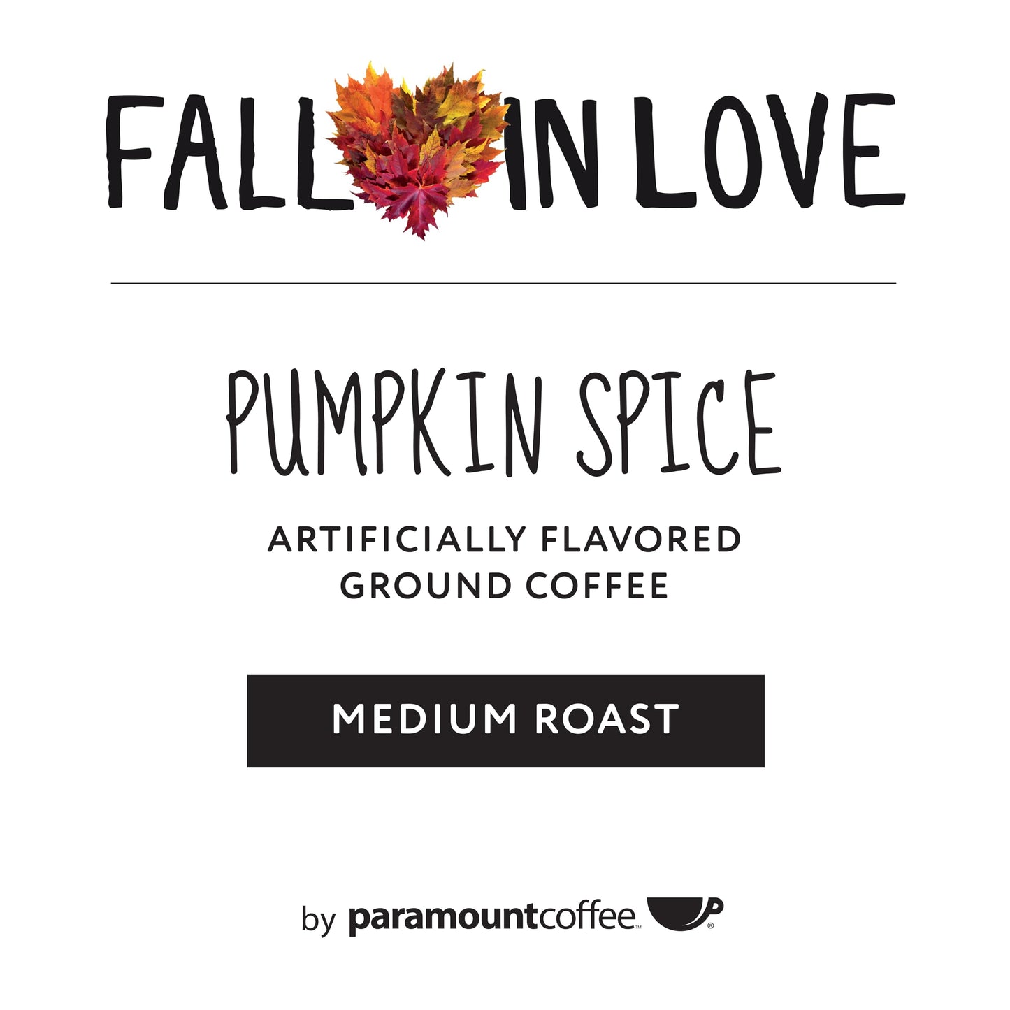 Paramount Roasters, Fall In Love Pumpkin Spice Flavored Coffee,1-12 Ounce Ground Package